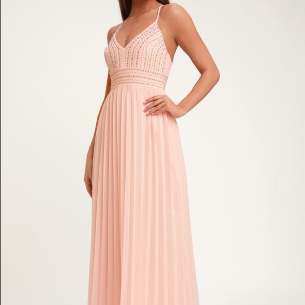 Lulus Pink Pleated Dress